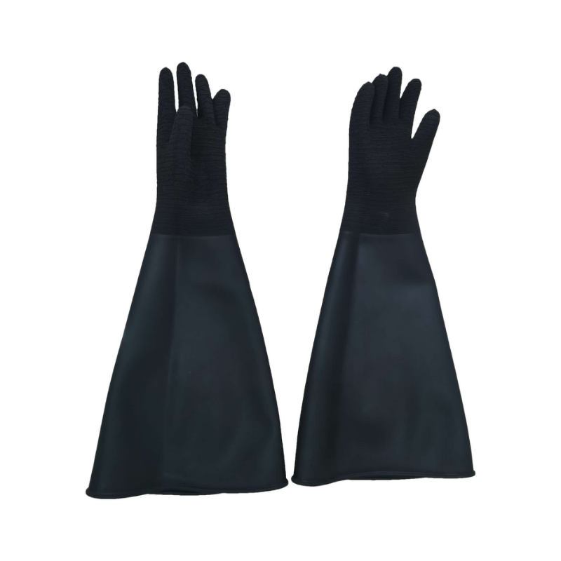 Industrial Latex Gloves Manufacturer - Thickened Black Acid Alkali Resistant Rubber Wear-resistant Anti-skid