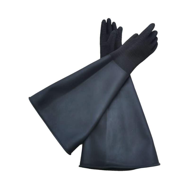 Industrial Latex Gloves Manufacturer - Thickened Black Acid Alkali Resistant Rubber Wear-resistant Anti-skid