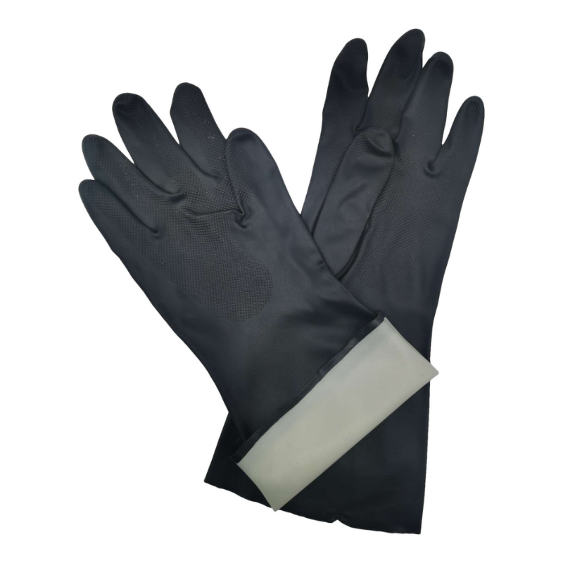 Industrial Rubber Gloves Manufacturer - Black Neoprene Acid Alkali Resistant Anti-slip Durable Thickened for Household
