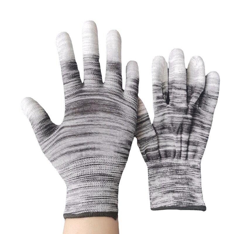 Labor Protection Gloves Manufacturer - PU Coated Finger Dust-free Anti-static Stripe Print Pastoral