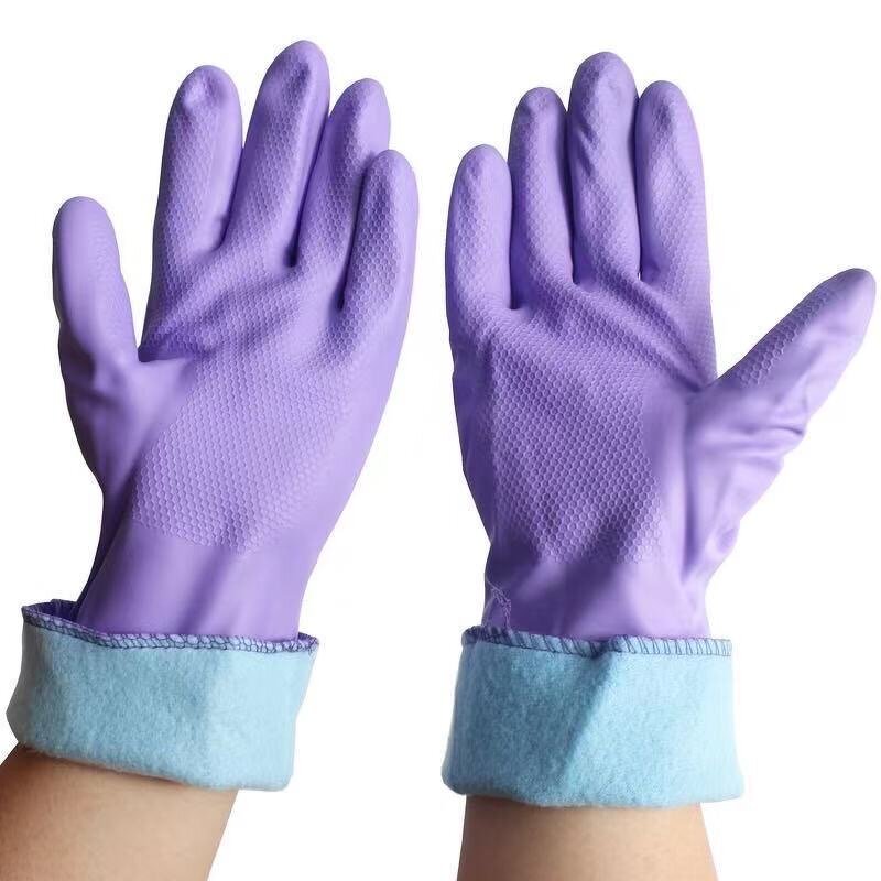 Cleaning Gloves Manufacturer - Winter Plush PVC Medium Thickness Waterproof Non-slip Wear-resistant for Dishwashing Laundry