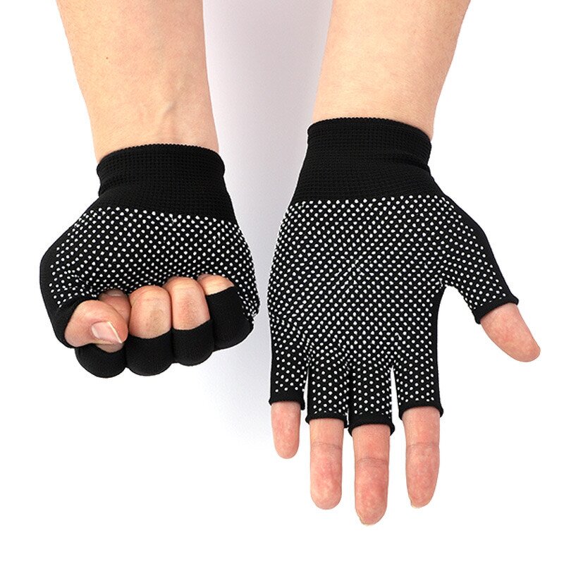 Safety Gloves Manufacturer - Half Finger Nylon Dotted Beads Breathable Wear-Resistant for Riding Horticultural