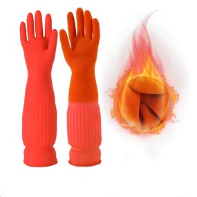 Household Gloves Manufacturer - 38cm Anti-slip Waterproof Anti-scratch Sanitary Lined Rubber Latex All Seasons