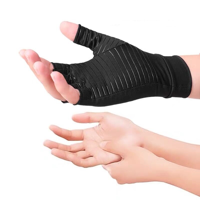 Rehabilitation Gloves Manufacturer - Half-Finger Striped Odour-Proof Pressure-Sensitive Touch Screen Protective for Cycling