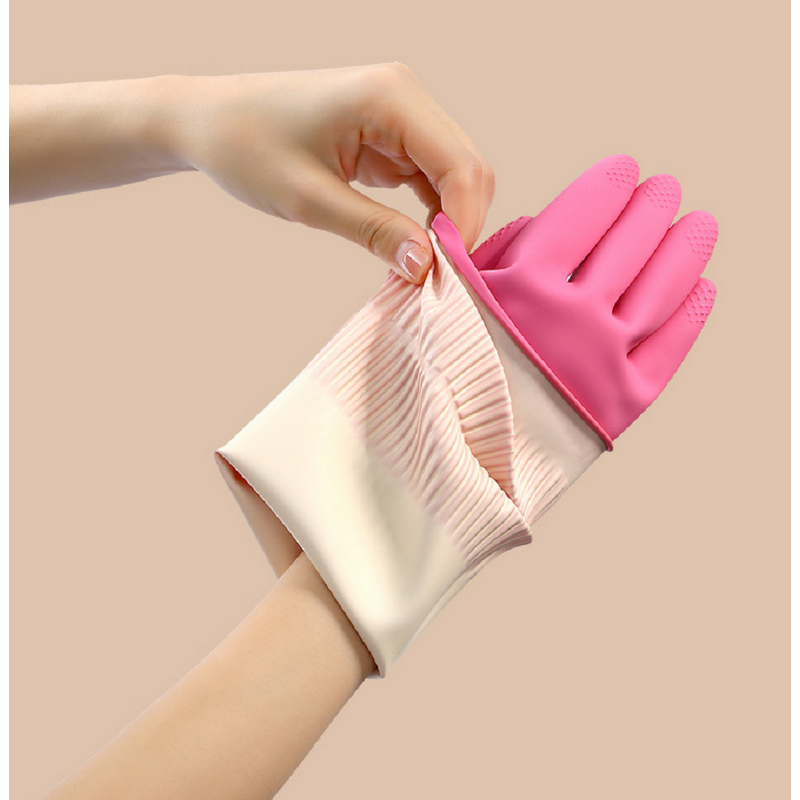 Household Gloves Manufacturer - 38cm Medium Thickness Latex Dishwashing Cleaning Hygiene Anti-slip Protection