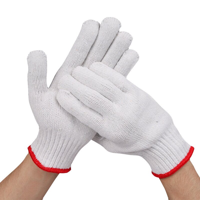 Protective Gloves Manufacturer - Customized 7G 10G White Cotton Yarn for Gardening Construction Labor