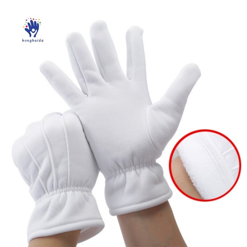 White Gloves Manufacturer - Winter Three-tendon Plus Velvet Thickened for Etiquette Parade Dance Performance Duty