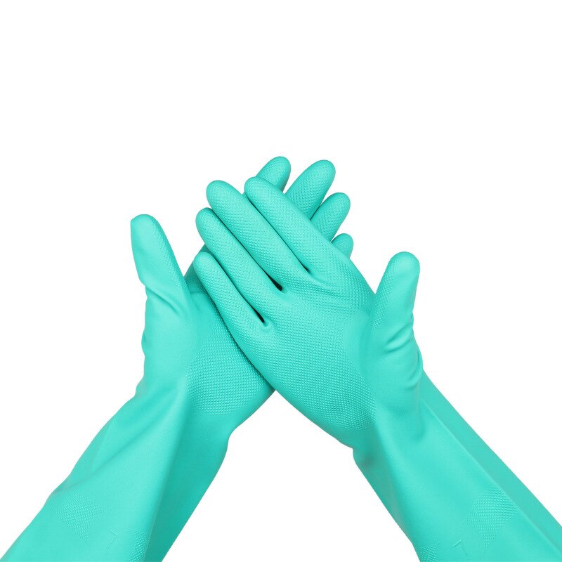 Nitrile Gloves Manufacturer - Green Oil-resistant Reusable Soft Medium for Car Cleaning Household Dishwashing