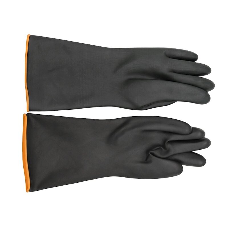 Industrial Latex Gloves Manufacturer - 35Cm Reusable Waterproof Cut Heat Resistant Black Acid Alkali Resistant