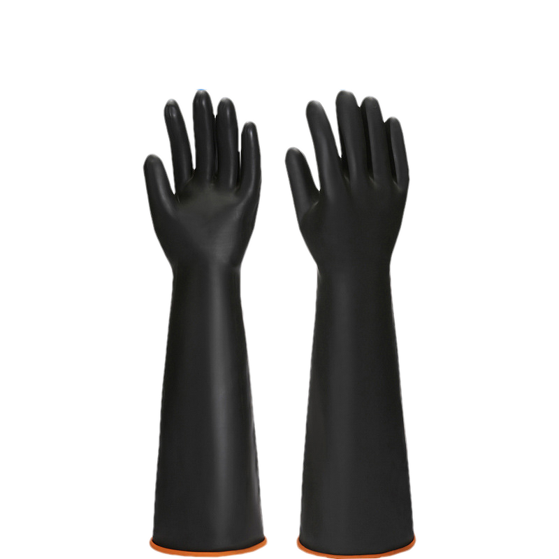 Industrial Latex Gloves Manufacturer - Black Acid Alkali Resistant Reusable Thickened Waterproof Durable Anti-skid