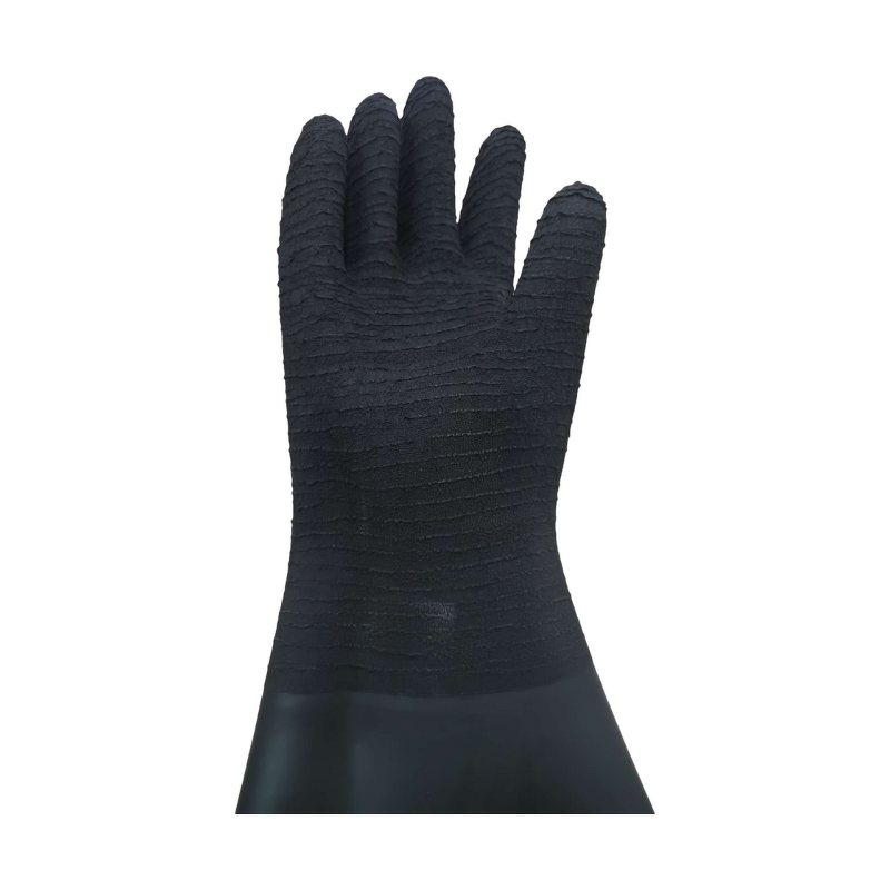 Industrial Latex Gloves Manufacturer - Thickened Black Acid Alkali Resistant Rubber Wear-resistant Anti-skid