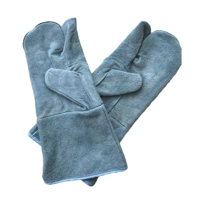 Welding Gloves Manufacturer - Three-finger Double-layer Thickened Cowhide Two-layer Anti-skid Heat Insulation