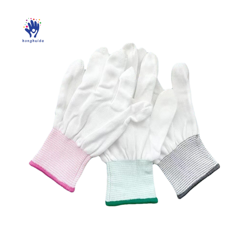 Work Gloves Manufacturer - Dust-Free Anti-Static Polyester Breathable Medium Custom Color White for Play All Seasons
