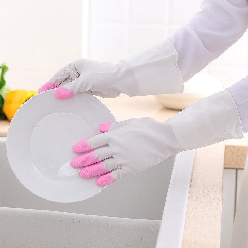 Household Gloves Manufacturer - White Coated PVC Housework Cleaning Kitchen Dishwashing Waterproof Durable Safety