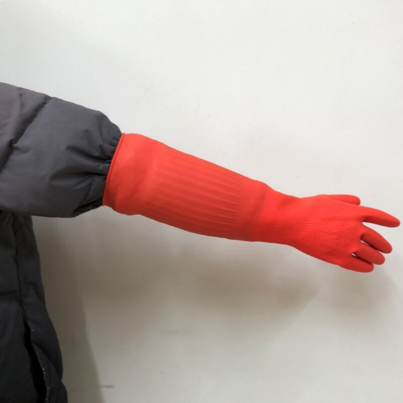 Dishwashing Gloves Manufacturer - 45cm Light Inside Rubber Latex Sanitary Waterproof Puncture Resistant