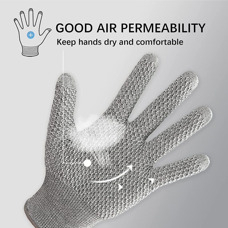 Kitchen Gloves Manufacturer - Hexagonal Mesh Anti-skid Cutting for Garden Slaughter Protective