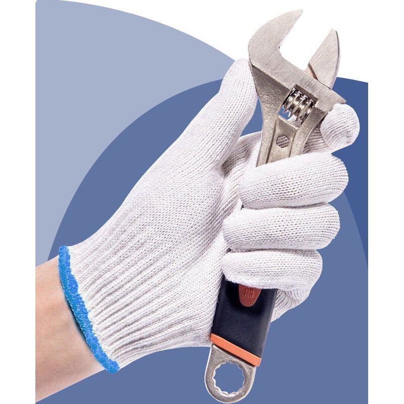 Protective Gloves Manufacturer - Customized 7G 10G White Cotton Yarn for Gardening Construction Labor