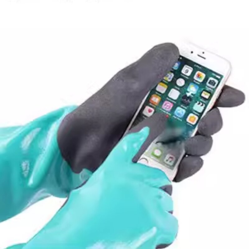 Industrial Nitrile Gloves Manufacturer - Extended Frosted Medium Anti-slip Superior Chemical Oil Acid Resistance