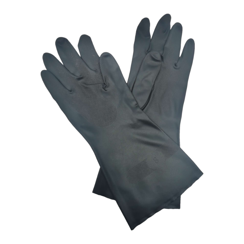 Industrial Rubber Gloves Manufacturer - Black Neoprene Acid Alkali Resistant Anti-slip Durable Thickened for Household