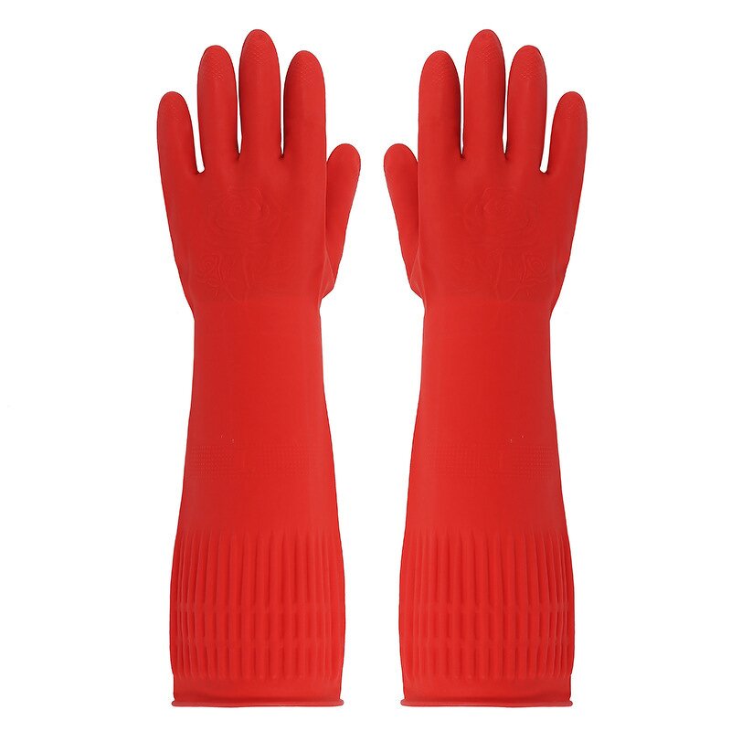 Household Gloves Manufacturer - 38cm Anti-slip Waterproof Anti-scratch Sanitary Lined Rubber Latex All Seasons