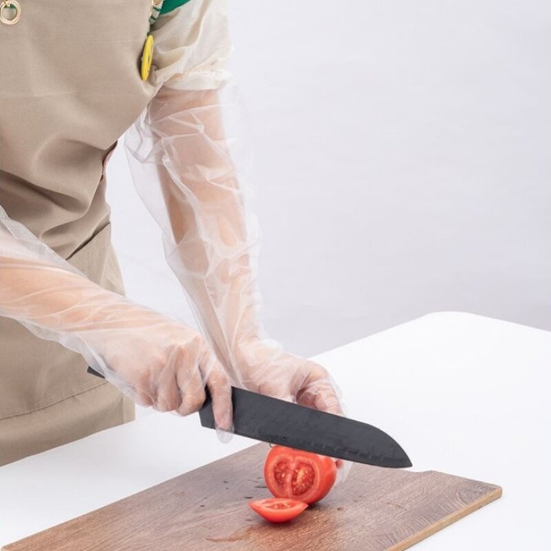 Disposable Gloves Manufacturer - CPE Lengthened Medium Thickness Food Grade Waterproof Oil-proof Arm Non-slip Cleaning