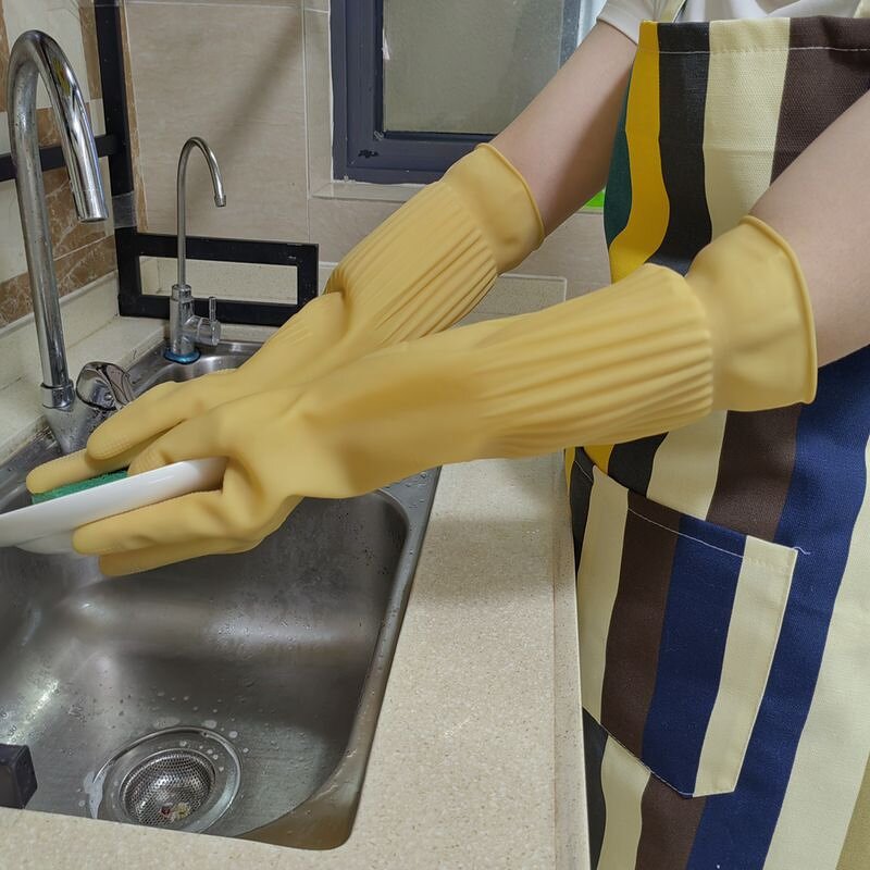 Dishwashing Gloves Manufacturer - 45cm Light Inside Rubber Latex Sanitary Waterproof Puncture Resistant