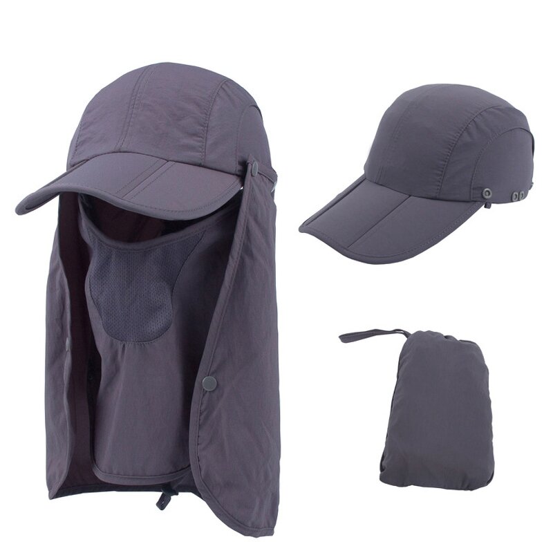 Baseball Cap Manufacturer - Hot Selling Outdoor Full Face Solid Color Cotton Sunscreen with Custom Logo Puff Printing
