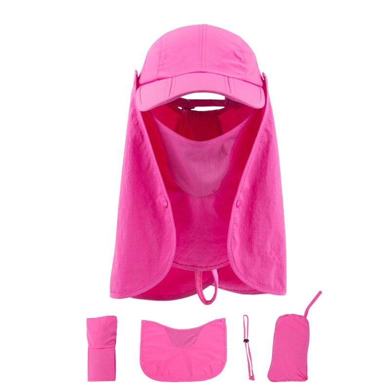 Baseball Cap Manufacturer - Hot Selling Outdoor Full Face Solid Color Cotton Sunscreen with Custom Logo Puff Printing