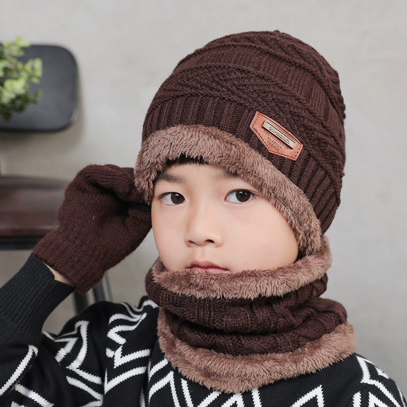 Winter Set Manufacturer - Three-Piece Jacquard Knitted Wool Hat Scarf Gloves Cross-Border Popular Scarf Hat Glove Sets