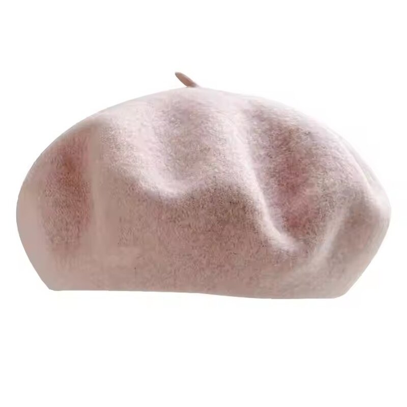 Beret Cap Manufacturer - Women's Woolen Korean Retro Artistic Hat Solid Color for Fall Winter Casual Applicable