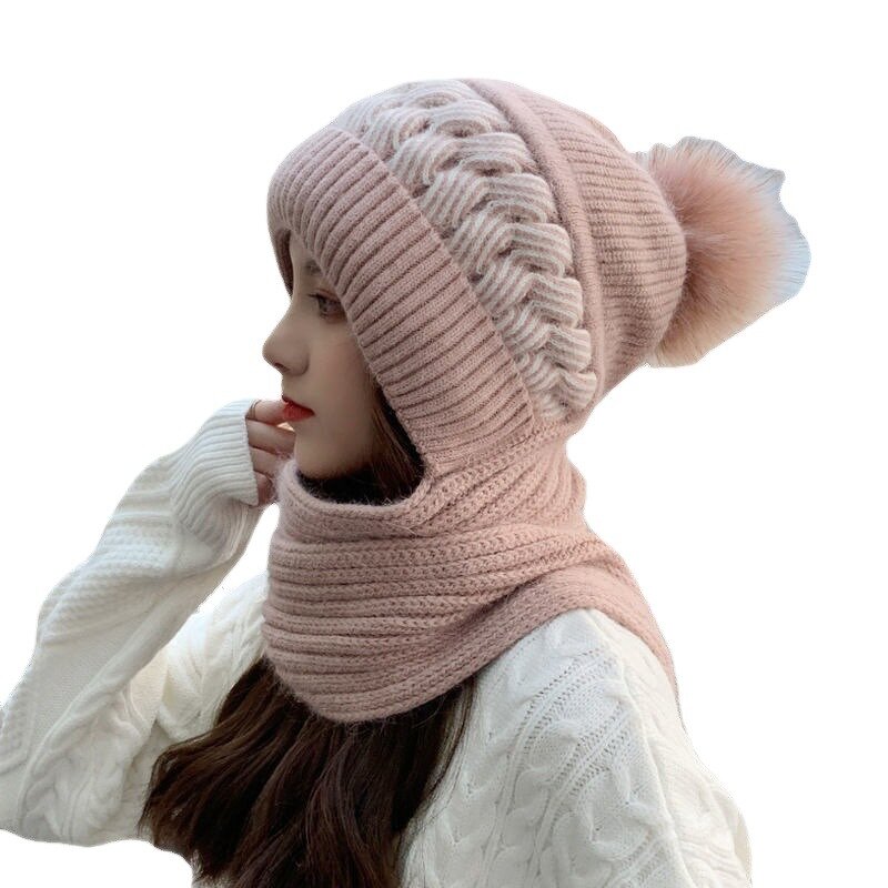 Scarf Hat Manufacturer - Women's Fashion Autumn Winter Thickened Plush Warm and Windproof with Ear Protection