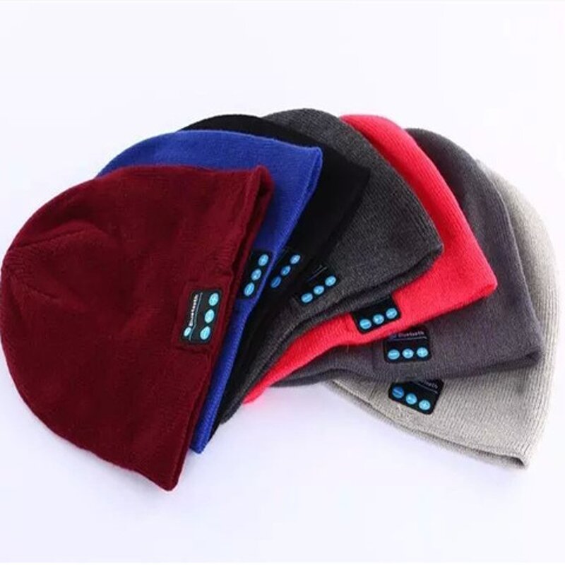 Knitted Hat Manufacturer - Fashionable Adult Winter with Bluetooth Music Stereo Headphone Cap Custom Plaid Warm Music