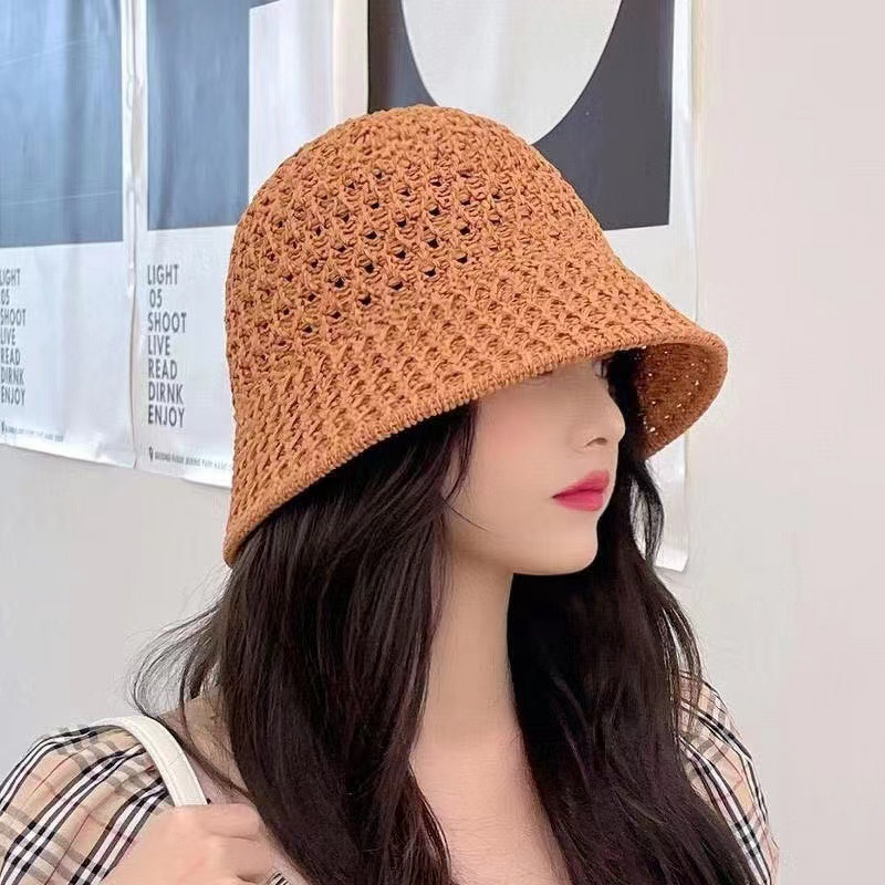 Sun Hat Manufacturer - Women's Summer Korean Style Breathable Mesh Versatile Cut Fisherman Hat Thin Sunshade for Kids