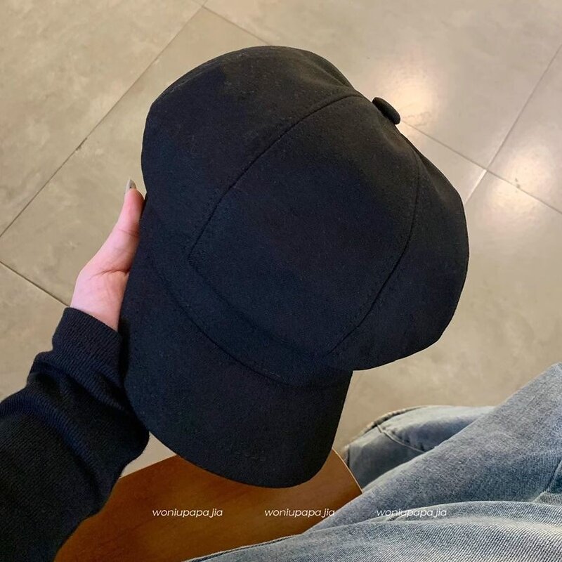 Beret Hat Manufacturer - Solid Color Korean Version Duck Tongue New Versatile Octagonal Design Spring and Autumn Trendy