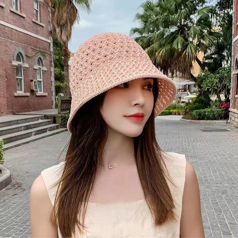 Sun Hat Manufacturer - Women's Summer Korean Style Breathable Mesh Versatile Cut Fisherman Hat Thin Sunshade for Kids