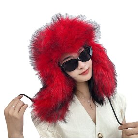 Faux Fur Hat Manufacturer - Unisex Waterproof Winter Outdoor Warm with Earmuffs Russian Warm Plush Trapper for Men Women