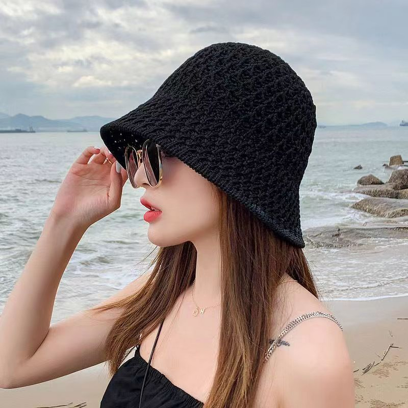 Sun Hat Manufacturer - Women's Summer Korean Style Breathable Mesh Versatile Cut Fisherman Hat Thin Sunshade for Kids