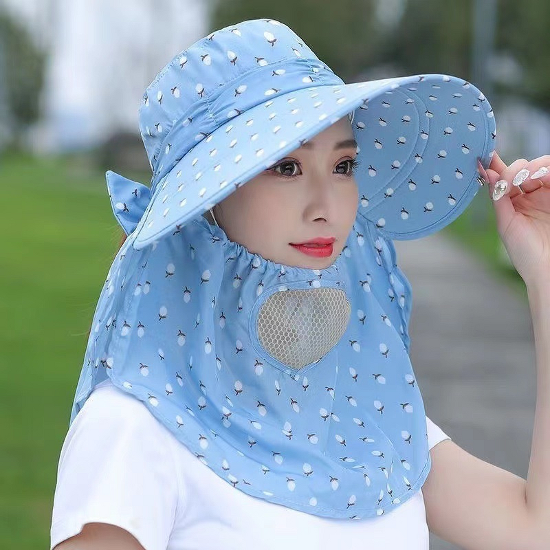 Bucket Hat Manufacturer - Summer Korean Style Women's Wide Brim Face-Shielding Sun Protection for Cycling & Tea Picking