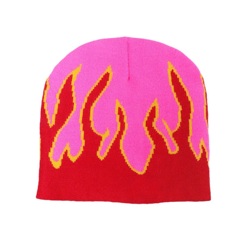 Knitted Hat Manufacturer - European American Trendy Unisex 3D Embroidery New Flame Bottom Multi-Color for Winter