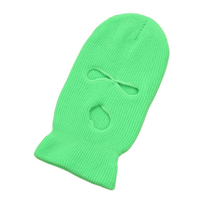 Ski Mask Manufacturer - Autumn Winter Unisex Three-Hole Knitted Hat Solid Color Acrylic Fiber Warm for Parties