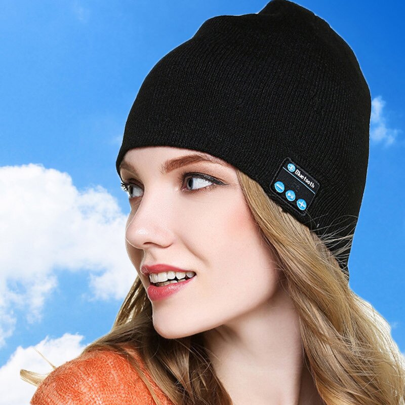 Knitted Hat Manufacturer - Fashionable Adult Winter Bluetooth Music Stereo Headphone Cap Autumn Winter Warm Music Custom