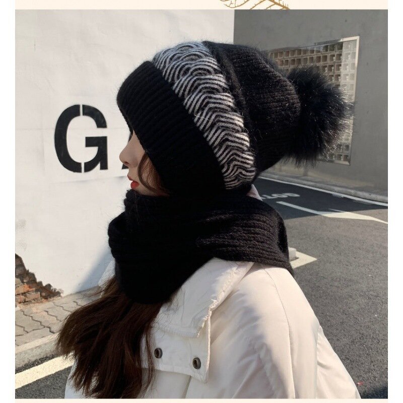 Scarf Hat Manufacturer - Women's Fashion Autumn Winter Thickened Plush Warm and Windproof with Ear Protection