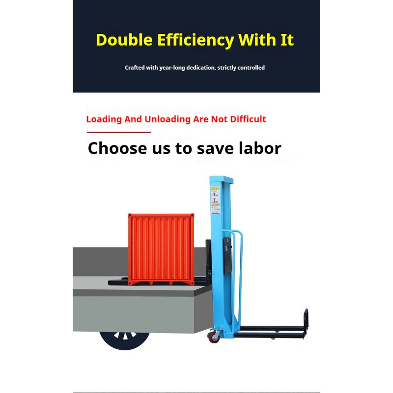 Electric Pallet Truck Manufacturer - New 1T Powered Stacker Forklift with Auto Lift DC Motor All-Terrain