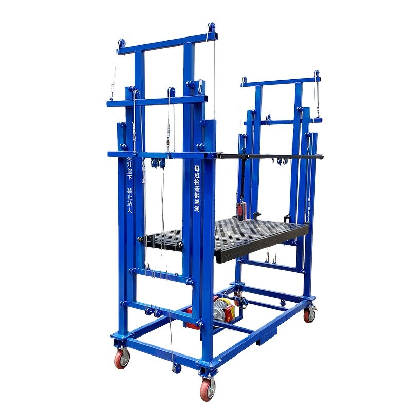 Electric Scaffold Lift Manufacturer - 120v Automatic Foldable Mobile Wire Rope Lifting Platform for Construction Restaurant