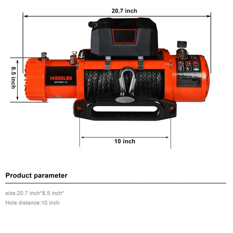 Portable Winch Manufacturer - 12V 14500LB Heavy Duty 4x4 Off-Road Emergency Tool Kit with Remote Control
