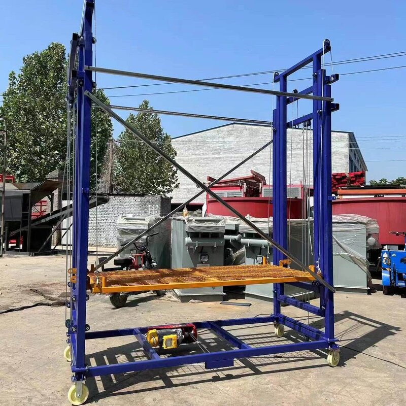 Electric Scaffold Lift Manufacturer - 120v Automatic Foldable Mobile Wire Rope Lifting Platform for Construction Restaurant