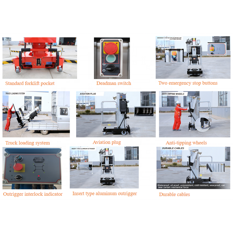 Aluminum Alloy Lift Manufacturer - CE Certified 5-12 Meters Single Mast One-Man Aerial Mobile Vertical