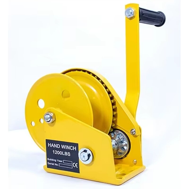 Manual Winch Manufacturer - Portable 2600LBS 5-30m Capstan Cable Self Locking Brake for Building Construction