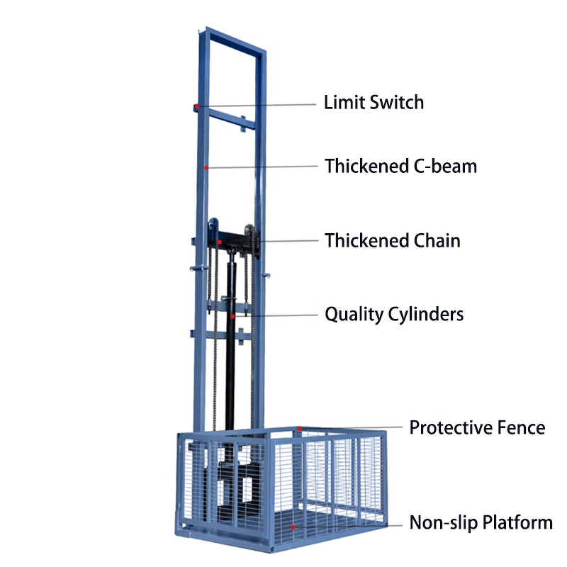 Freight Elevator Manufacturer - 3m 6m 1000 kg Load Hydraulic Electric Lift Platform for Warehouse Vertical Lifting