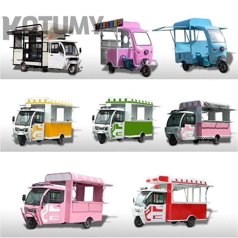 Electric Three-Wheeled Dining Car Manufacturer - Multi-Functional Mobile Food Truck Fast Food Ice Cream Fruits